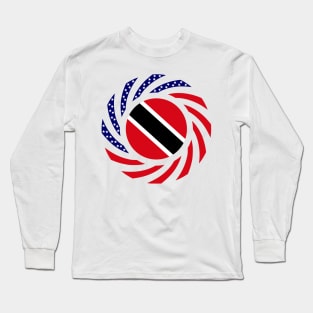 Trinidadian American Multinational Patriot Flag Long Sleeve T-Shirt